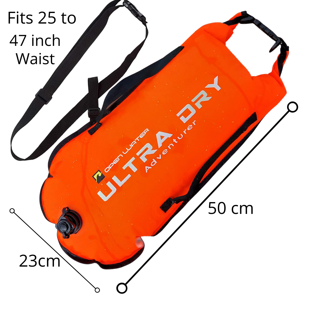 Boating Watersports Dry bag Openwater Swimming Tow Float Swim buoy YELLOW. 