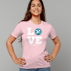 cotton pink love swimming t shirt ultra dry